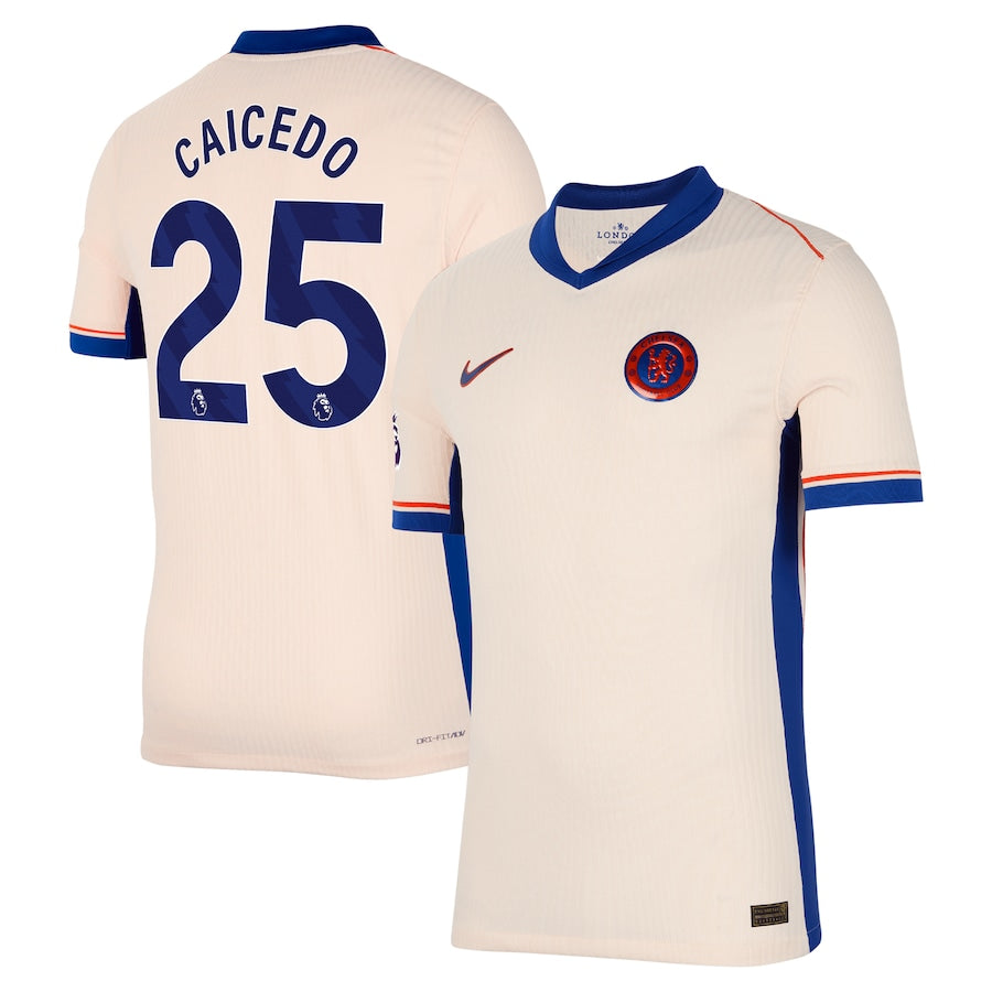 Moisés Caicedo Chelsea 2024/25 Away Player Soccer Shirt - Orange