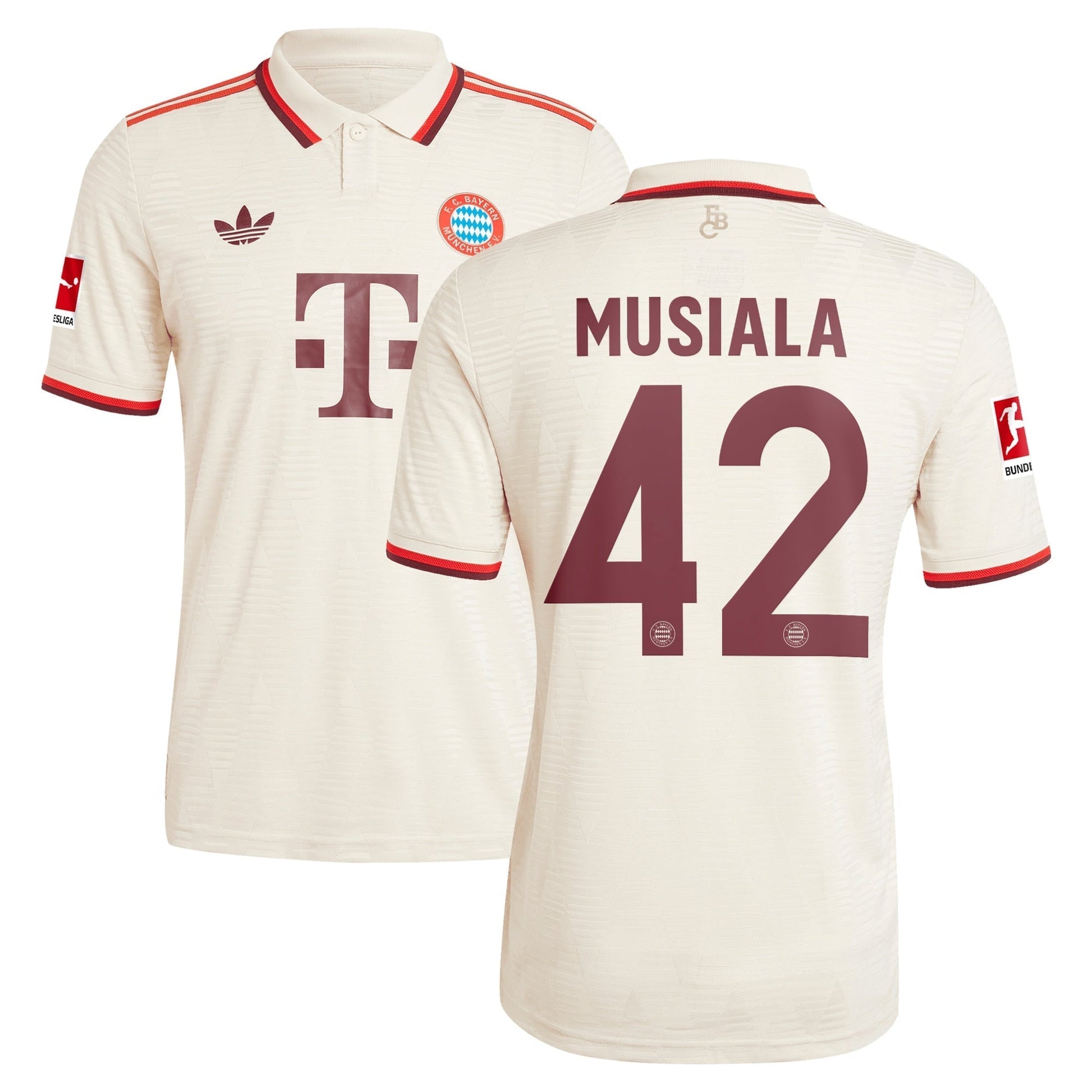 Jamal Musiala Bayern Munich 2024/25 Third Player Soccer Shirt - Cream
