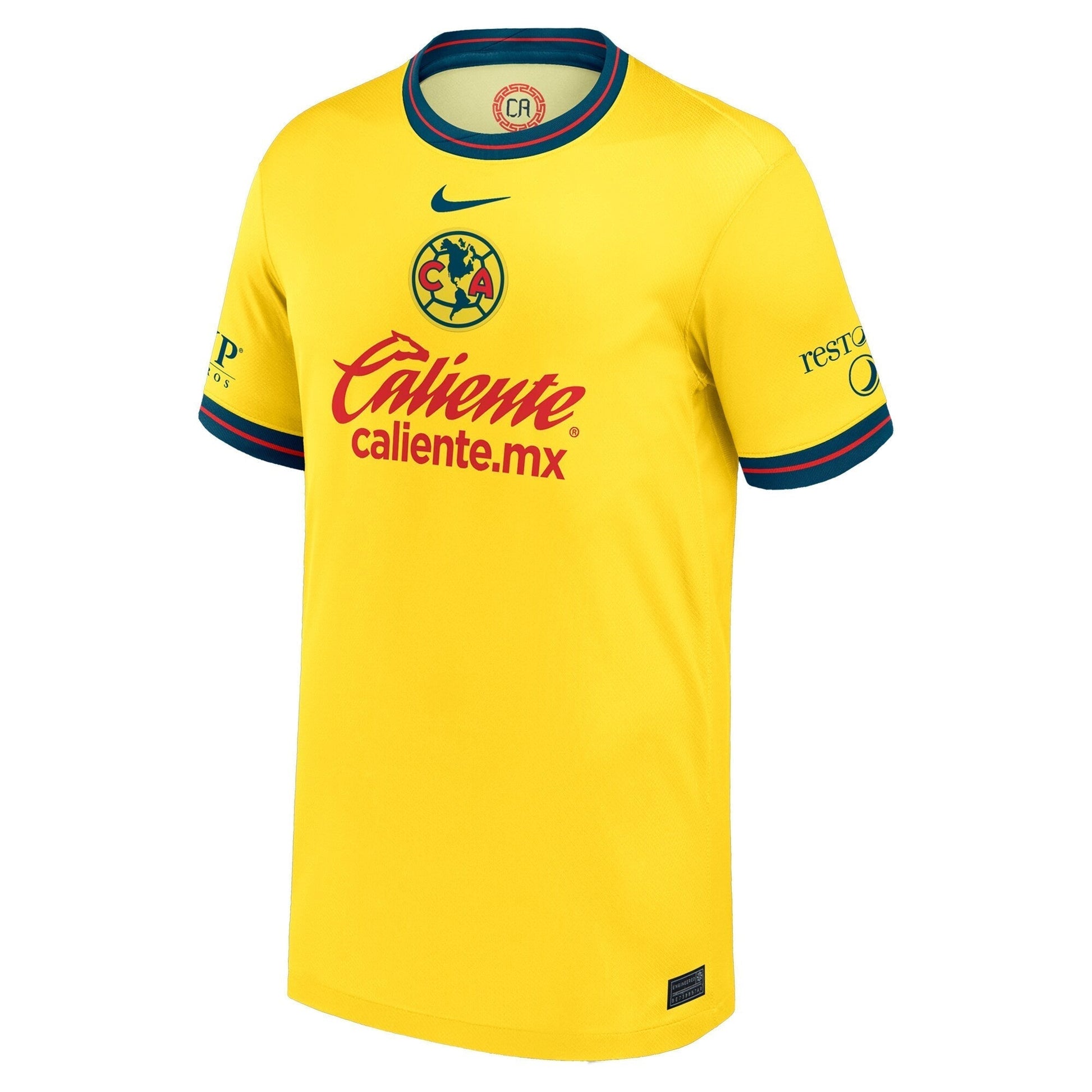 Henry Martin Club America 2024/25 Home Player Soccer Shirt - Yellow