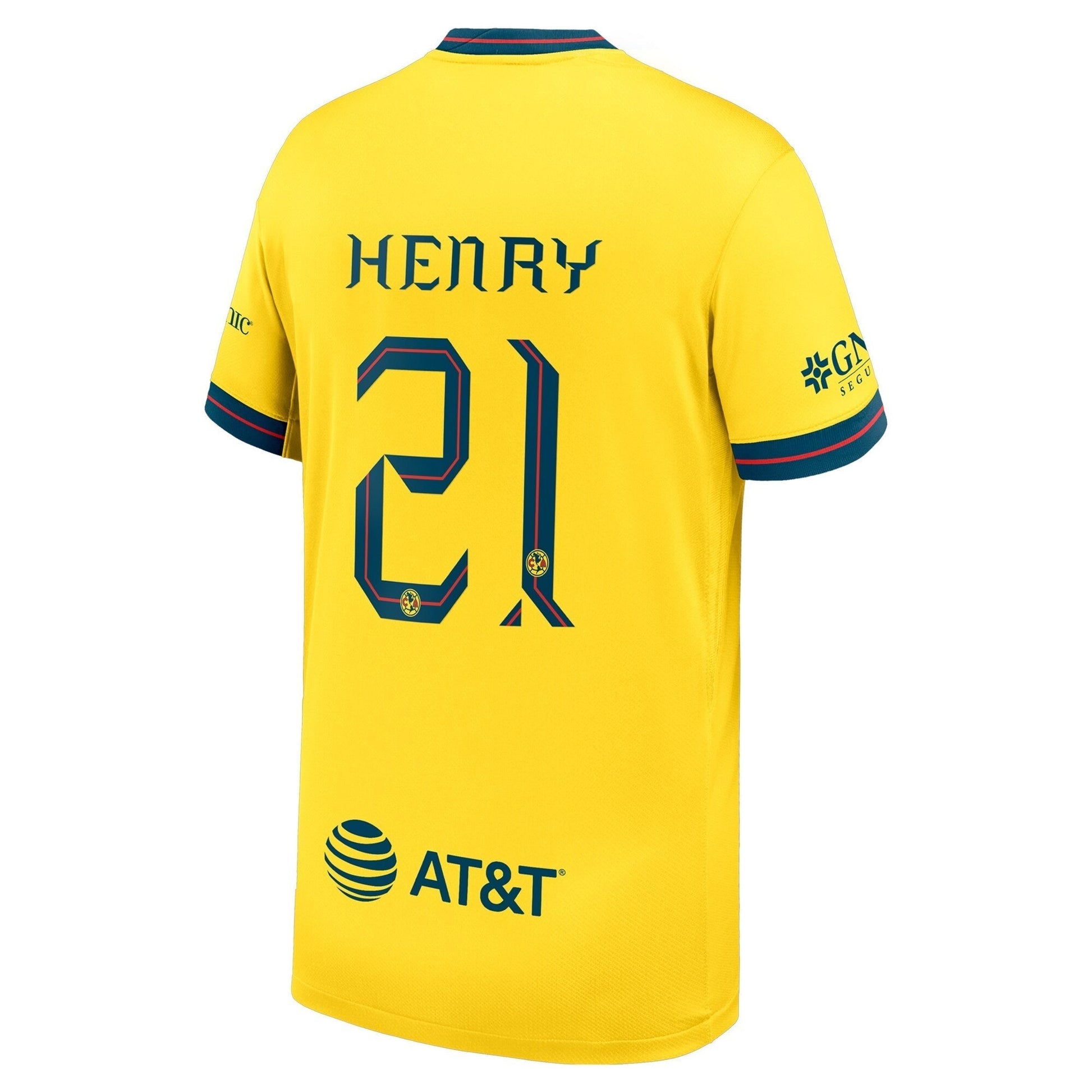 Henry Martin Club America 2024/25 Home Player Soccer Shirt - Yellow
