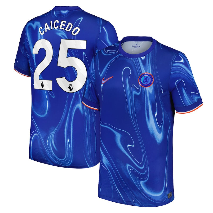 Moisés Caicedo Chelsea 2024/25 Home Player Soccer Shirt - Blue