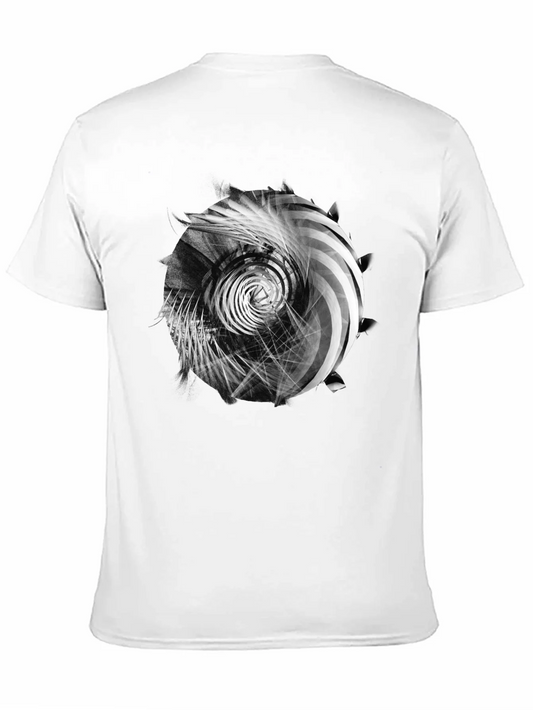 Abstract Swirl Graphic Print Black T-Shirt