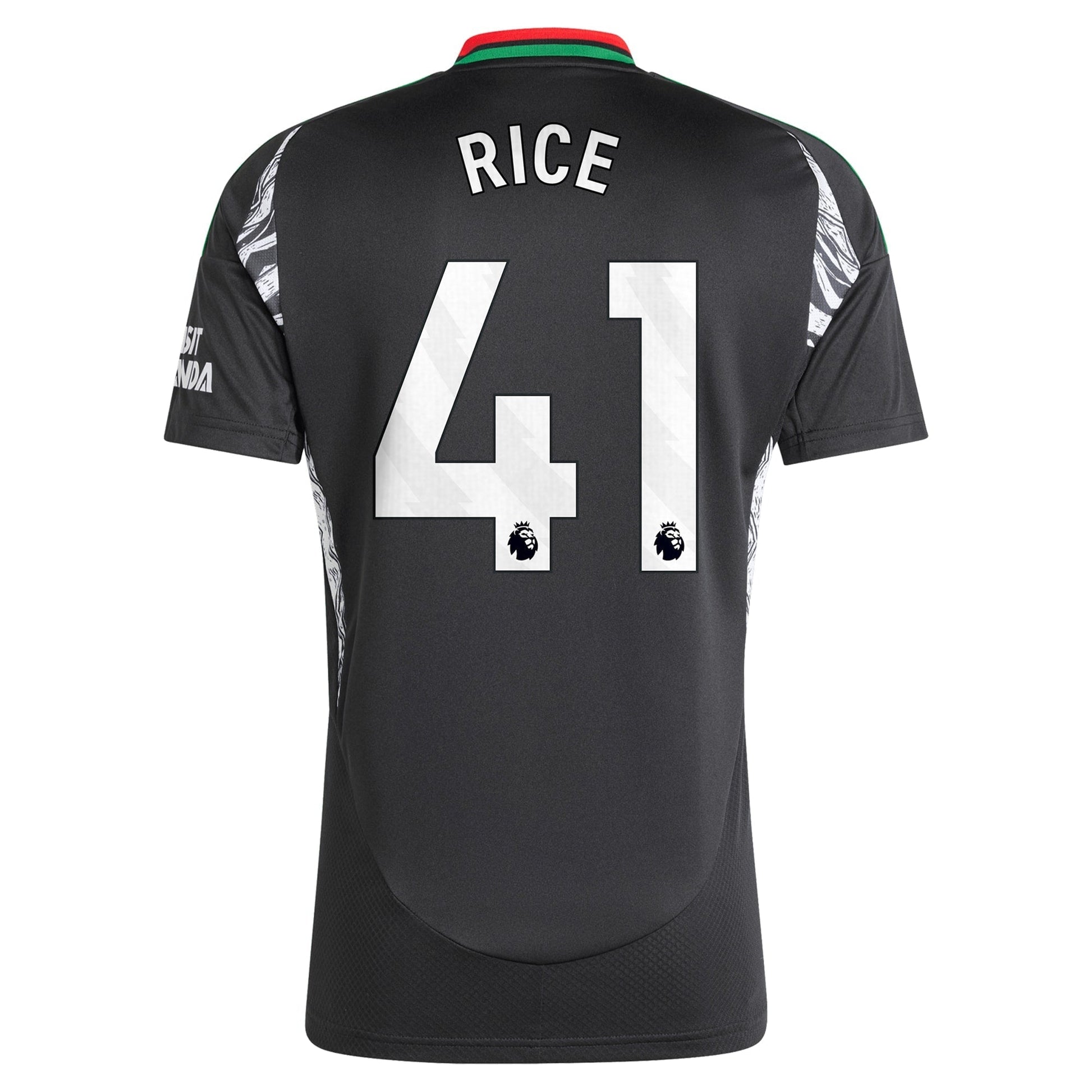 Arsenal Away Shirt 2024-25 with Rice 41 printing Soccer Shirt - Black