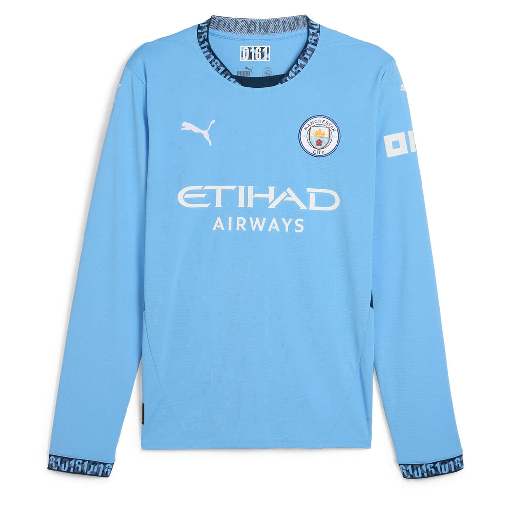 Manchester City Home Shirt 2024-25 - Long Sleeve with Foden 47 printing Soccer Shirt - Blue