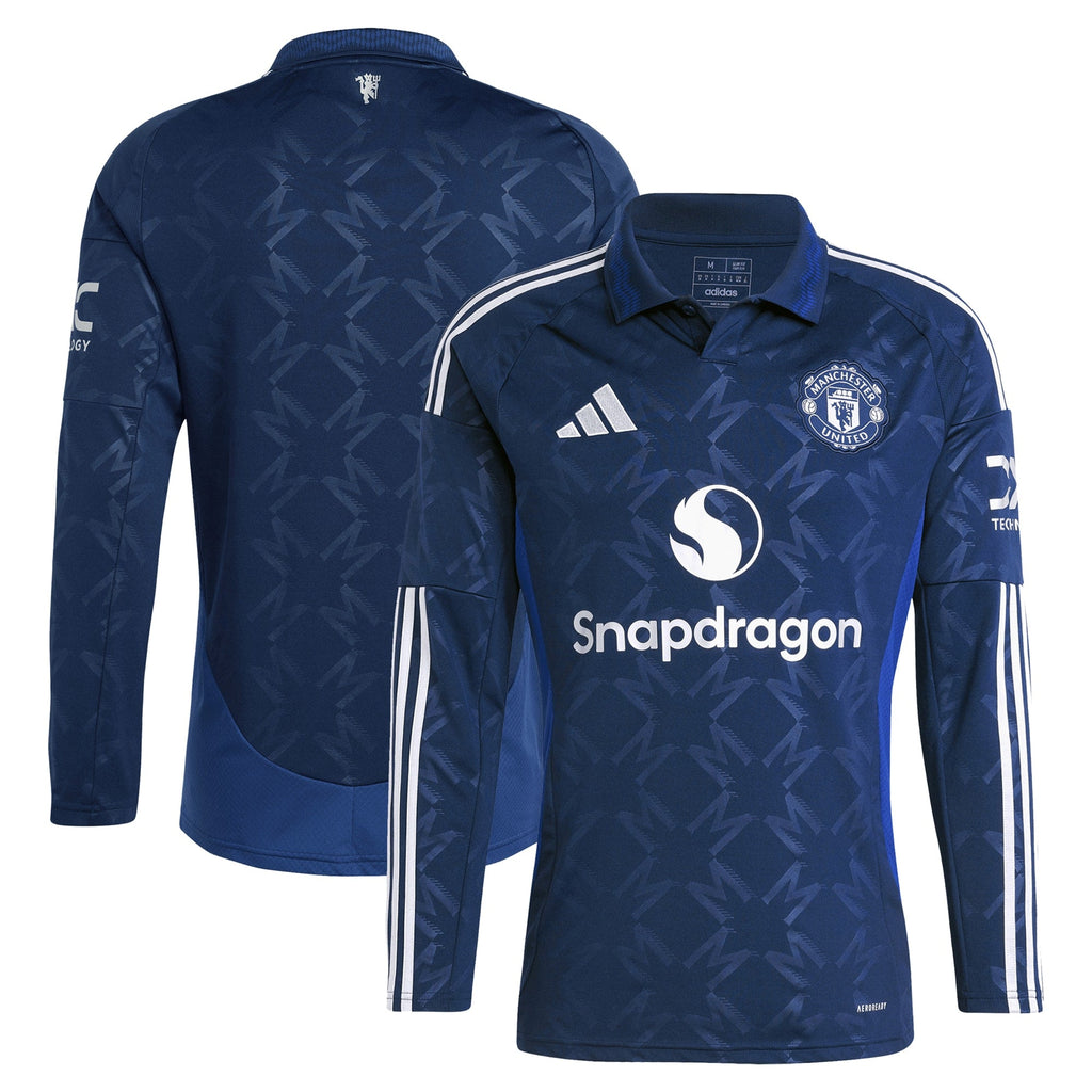 Manchester United Away Shirt 2024-25 - Long Sleeve Custom Soccer Shirt - Blue