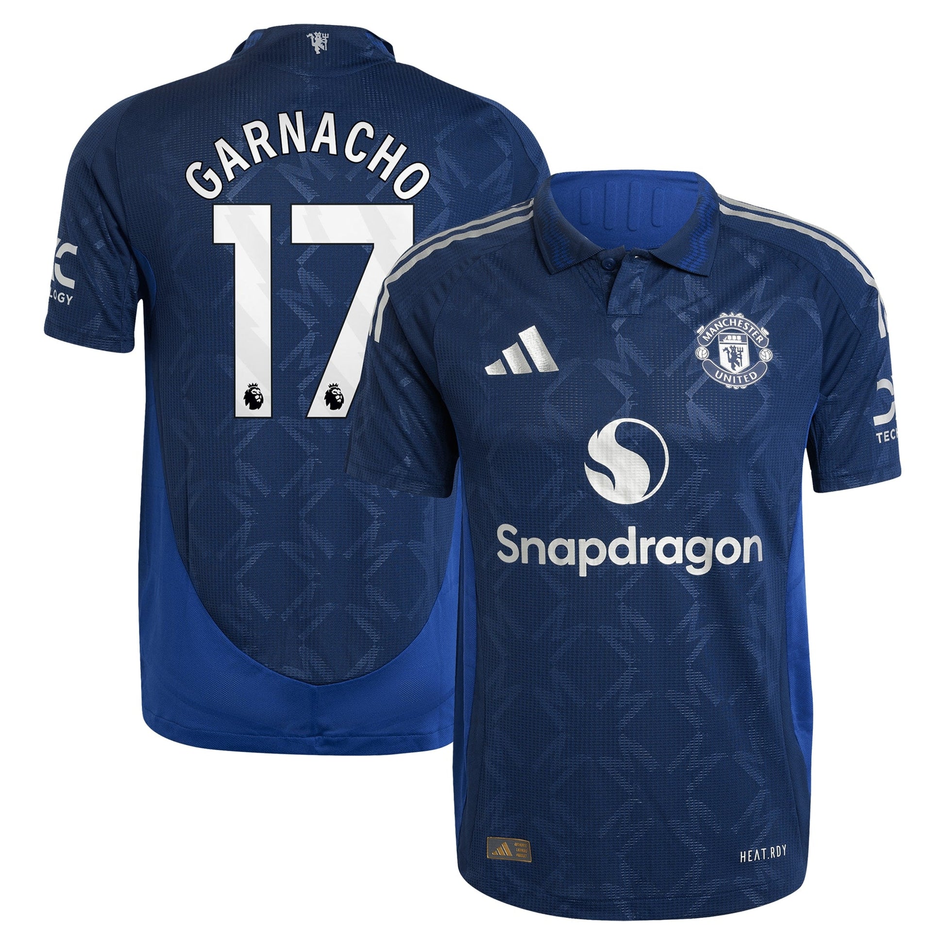 Manchester United EPL Away Shirt 2024-25 with Garnacho 17 printing Soccer Shirt - Blue