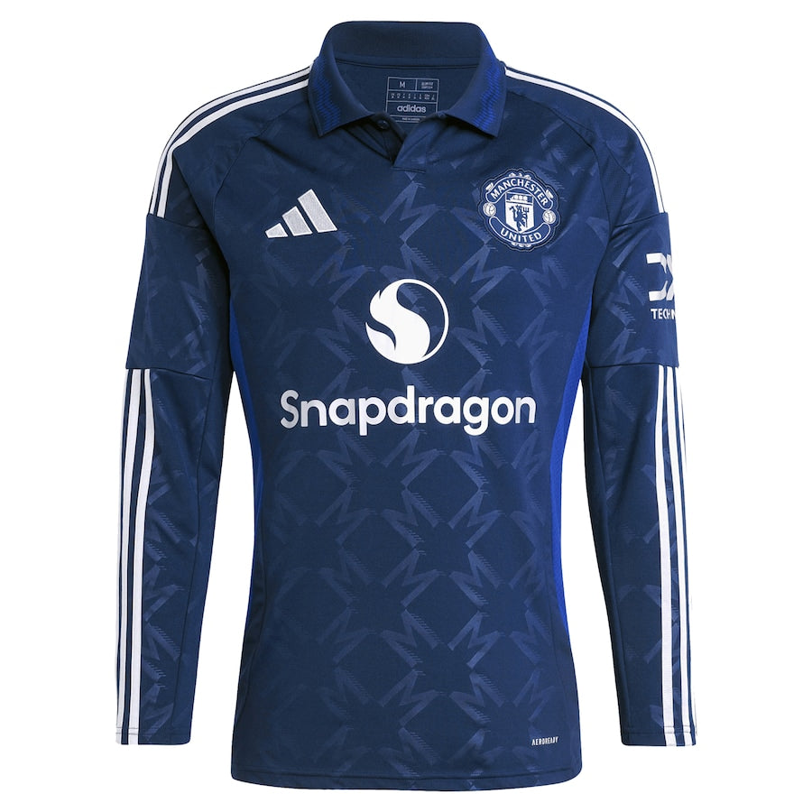 Manchester United EPL Away Shirt 2024-25 - Long sleeve with Højlund 9 printing Soccer Shirt - Blue