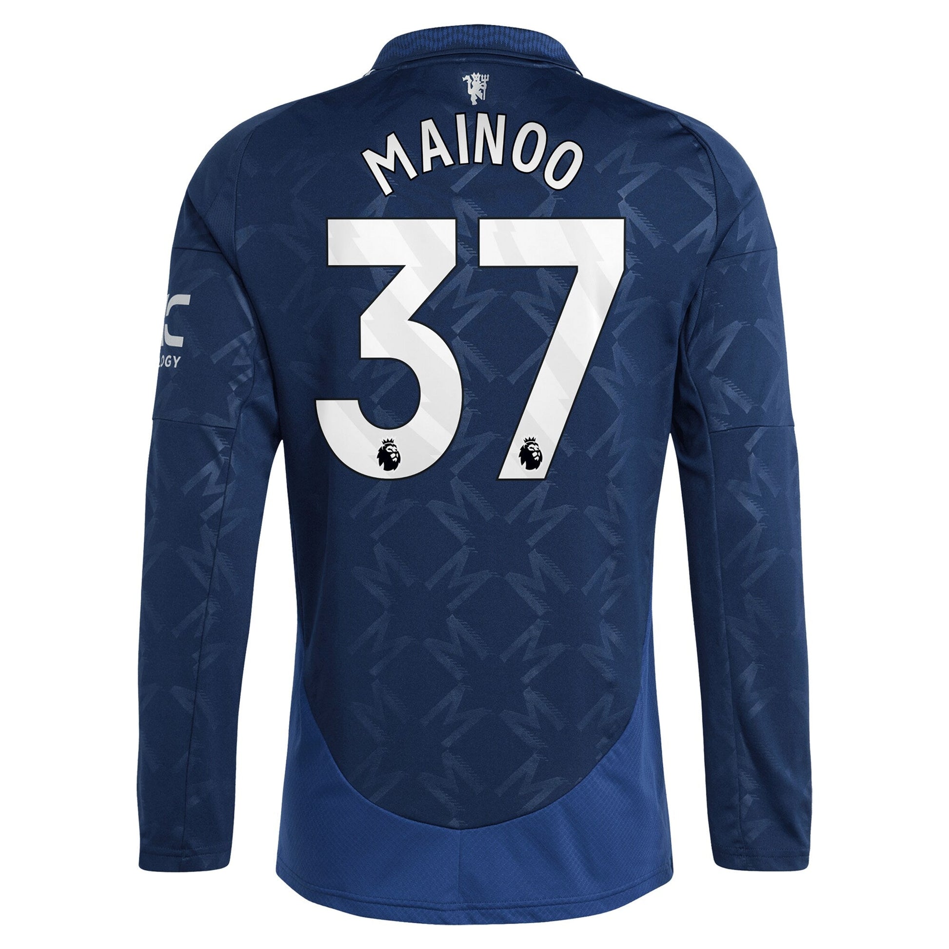 Manchester United EPL Away Shirt 2024-25 - Long sleeve with Mainoo 37 printing Soccer Shirt - Blue