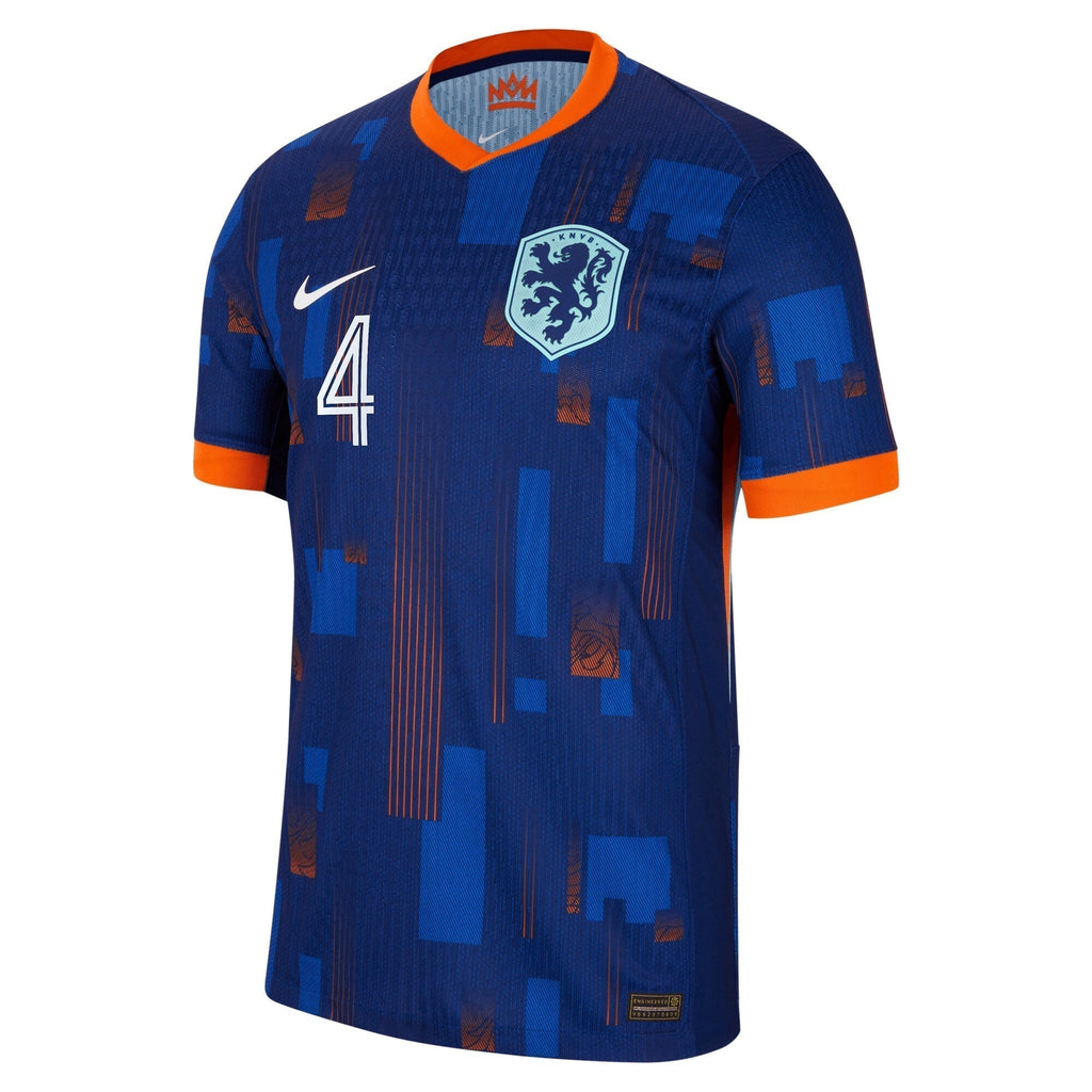 Netherlands Away Dri-FIT ADV Match Shirt 2024 with Virgil 4 printing Soccer Shirt - Blue