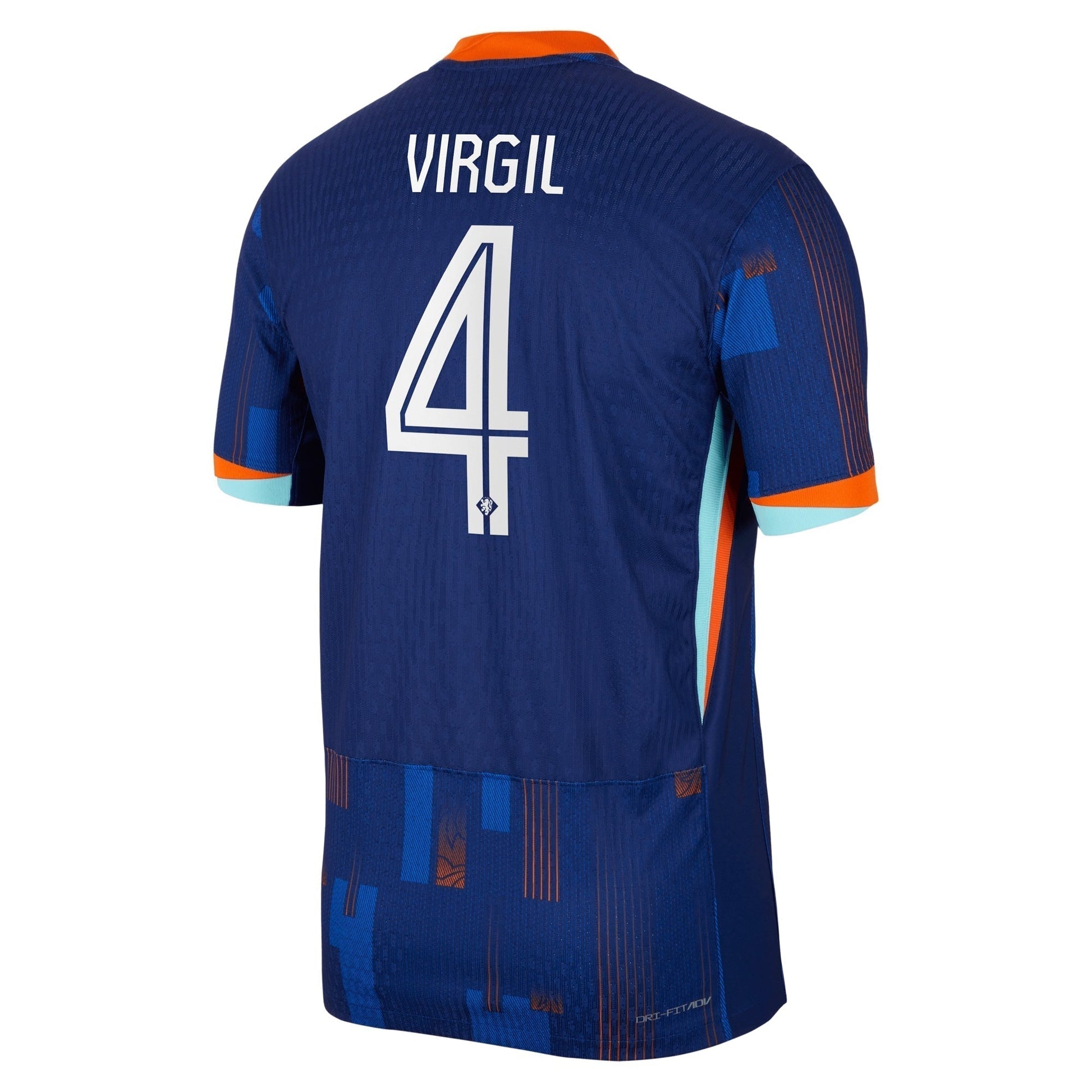 Netherlands Away Dri-FIT ADV Match Shirt 2024 with Virgil 4 printing Soccer Shirt - Blue