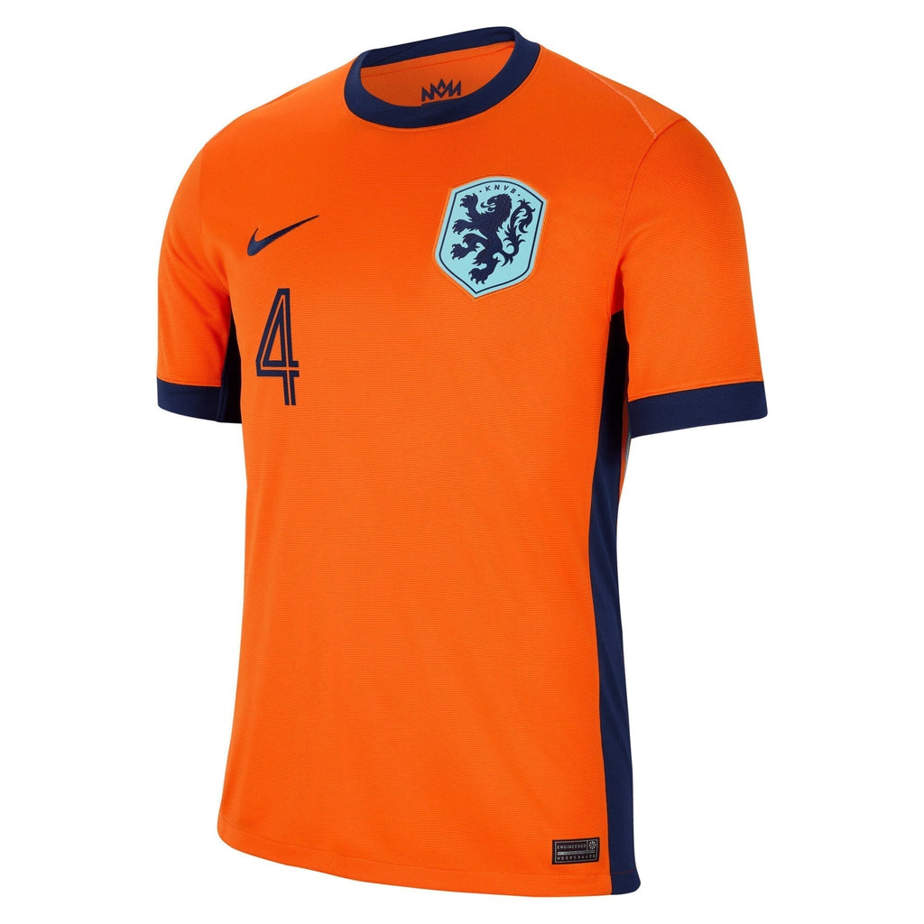 Netherlands Home Stadium Shirt 2024 with Virgil 4 printing Soccer Shirt - Orange