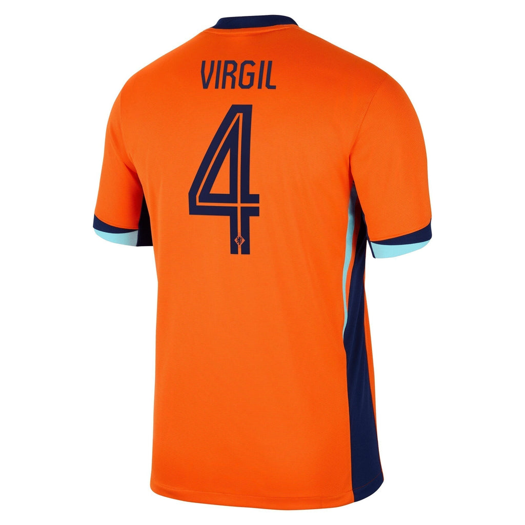 Netherlands Home Stadium Shirt 2024 with Virgil 4 printing Soccer Shirt - Orange
